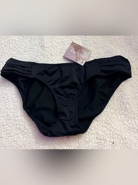 Smart & Sexy. Black Bikini Bottom with Side Pleats. Size Small